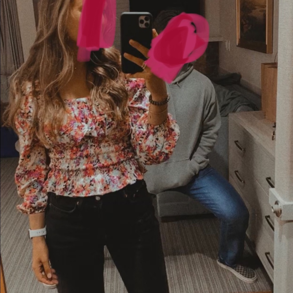 FLORAL SMOKED TOP